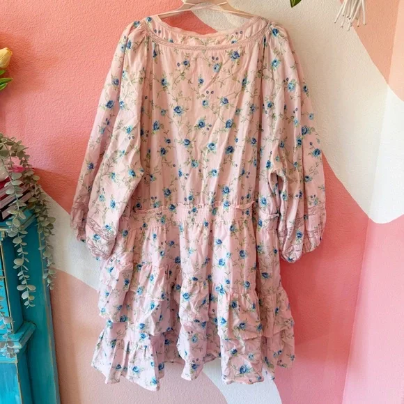 LoveShackFancy X Target Esme Pink Floral Mini Dress 2X - Picture 2 of 7